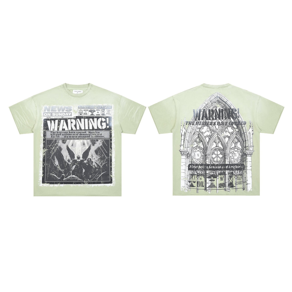 FIRST ROW Breaking News Warning From Heaven Cropped T-Shirt ¡ª hero