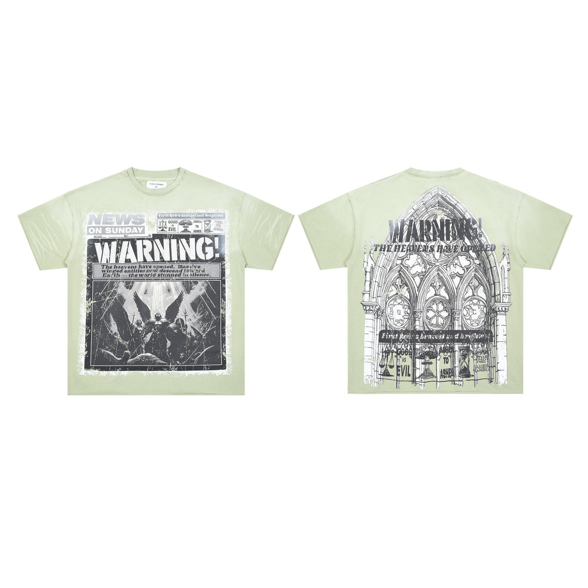 FIRST ROW Breaking News Warning From Heaven Cropped T-Shirt ¡ª hero