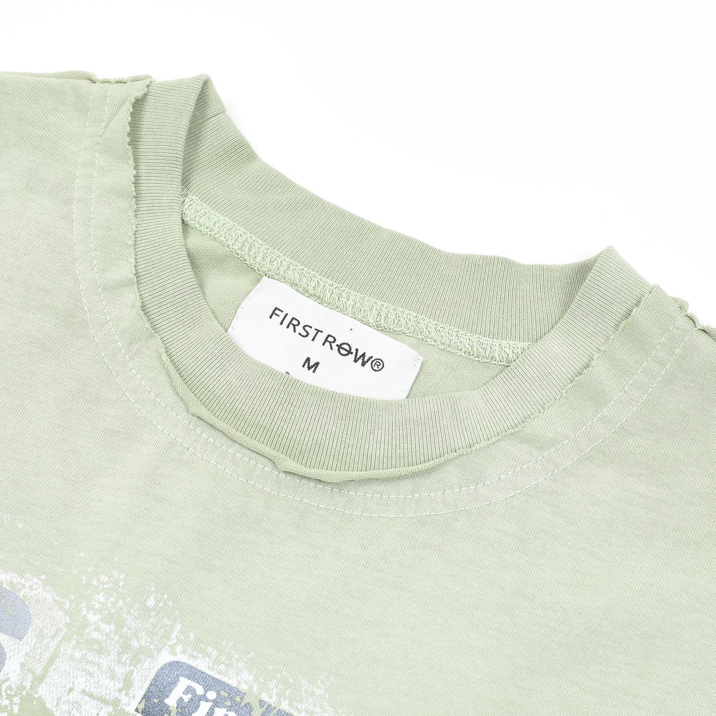 FIRST ROW Breaking News Warning From Heaven Cropped T-Shirt ¡ª neck_label