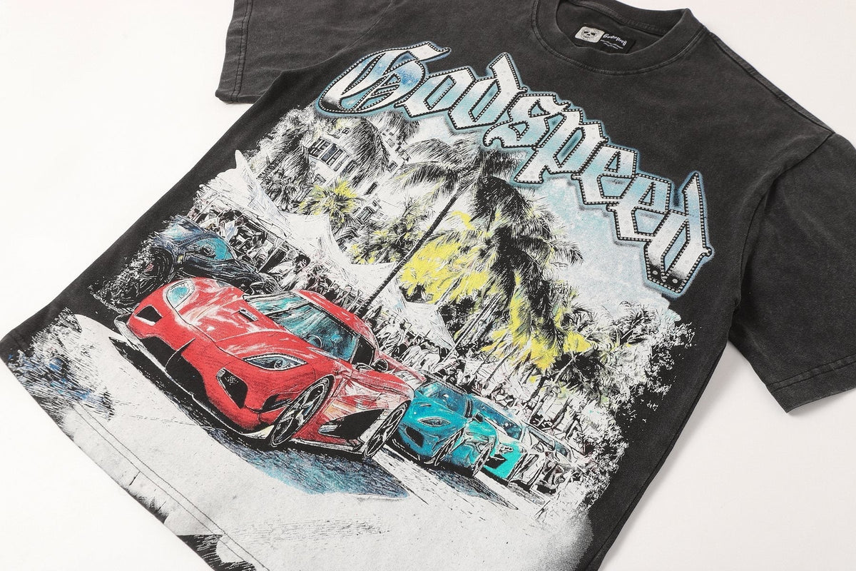 Godspeed Washed Black Rock Graphic T-Shirt ¡ª detail