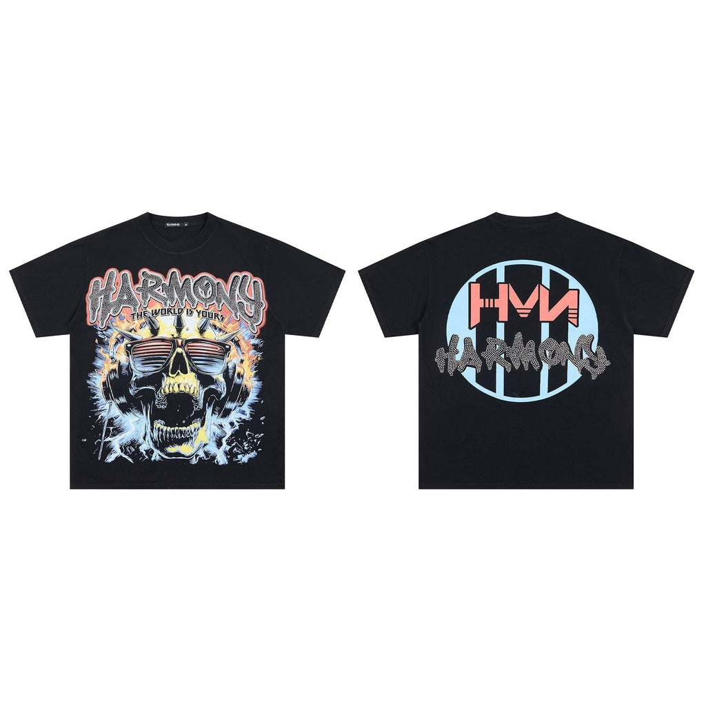 HARMONY Skull Graphic Short-Sleeve T-Shirt ¡ª context