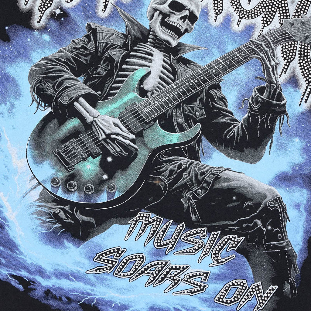 HARMONY Skeleton Guitar Graphic T-Shirt ¡ª detail