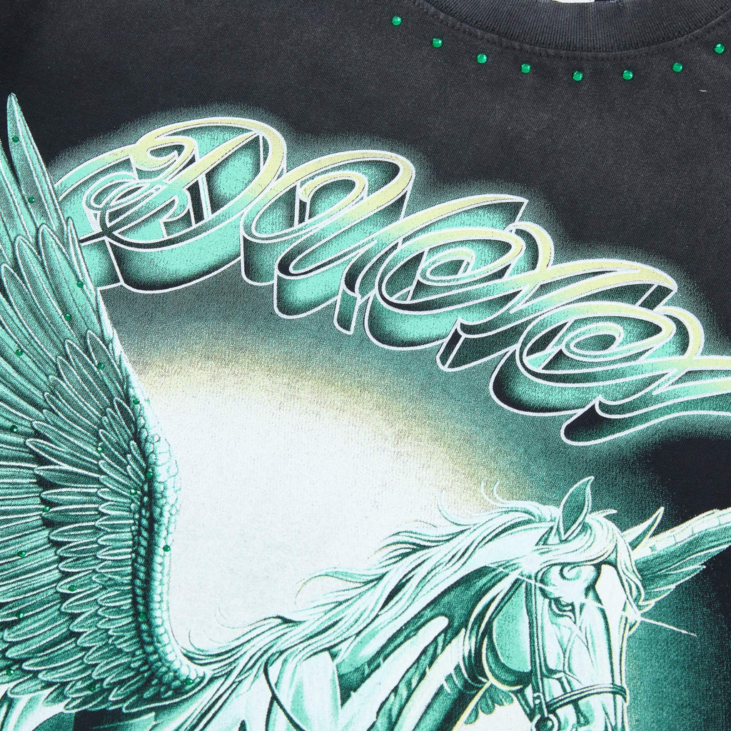 DUAA Pegasus Rhinestone Long-Sleeve T-Shirt ¡ª detail