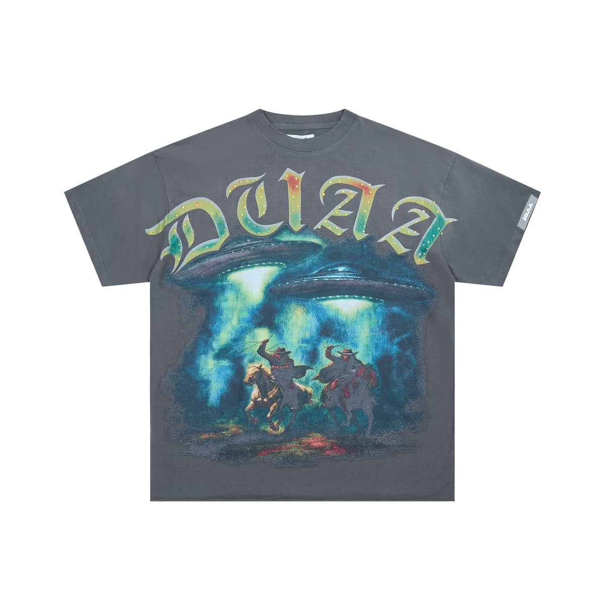 DUAA Cowboy Graphic Gray Short-Sleeve T-Shirt ¡ª hero