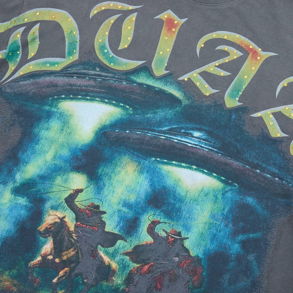 DUAA Cowboy Graphic Gray Short-Sleeve T-Shirt ¡ª detail