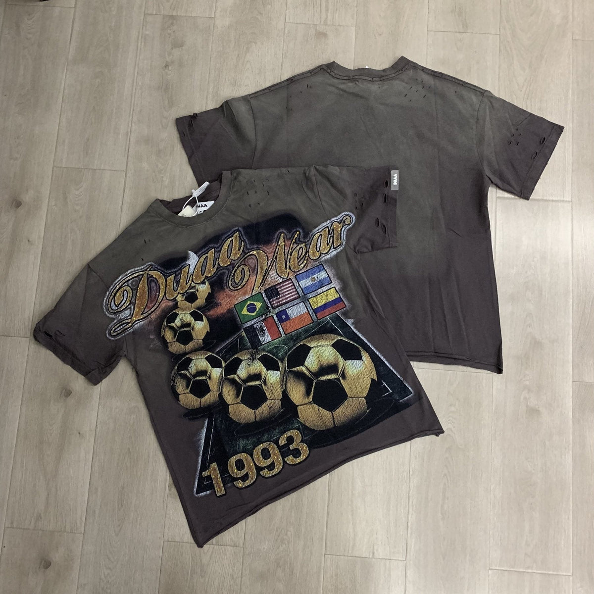 DUAA WC 93 Soccer Flag Distressed Graphic T-Shirt ¡ª context