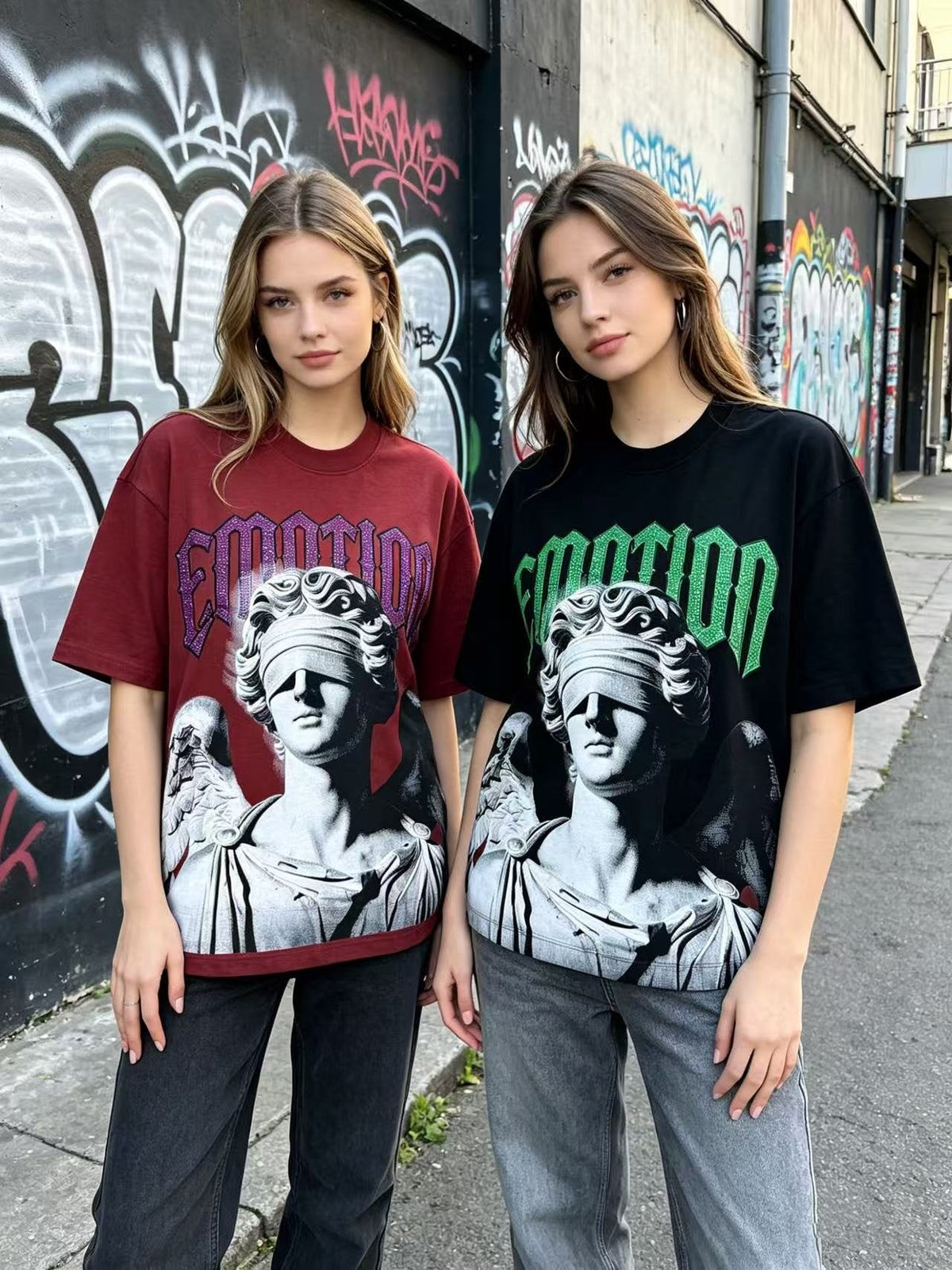 Mind Emotion Front & Back Graphic T-Shirt ¡ª model