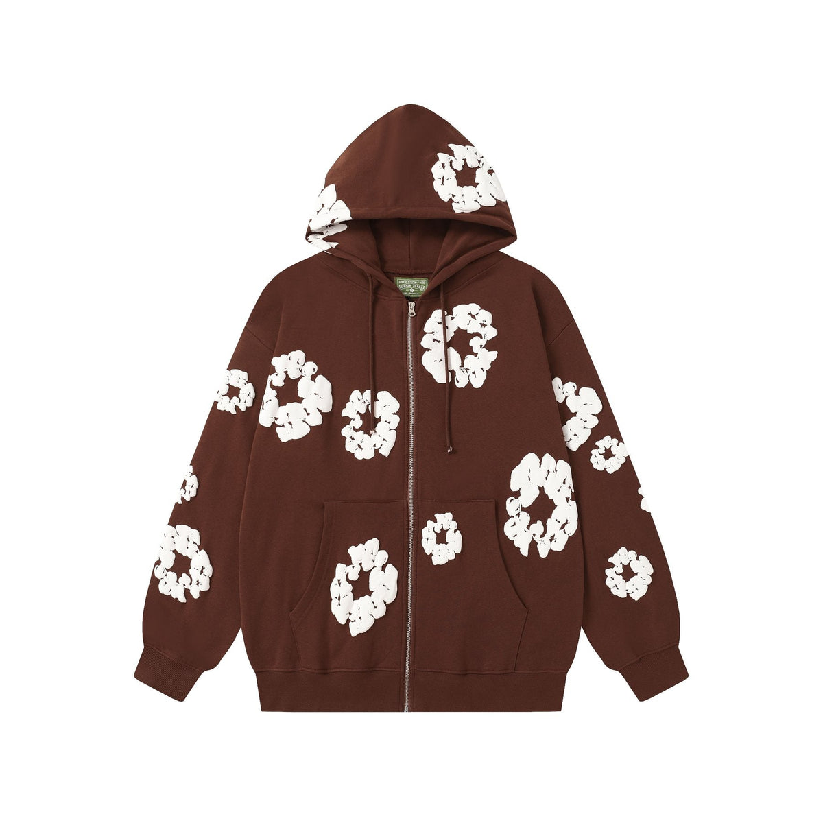 DENIM TEARS Floral Zip Hoodie ¡ª front