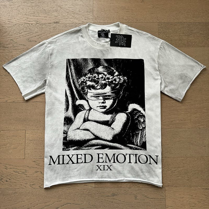 MIXED EMOTION Angel Back-Print Short-Sleeve T-Shirt ¡ª context