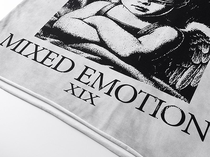 MIXED EMOTION Angel Back-Print Short-Sleeve T-Shirt ¡ª detail