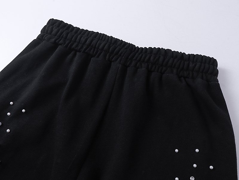 Mixed Emotion Rhinestone Logo Sweatpants ¡ª detail