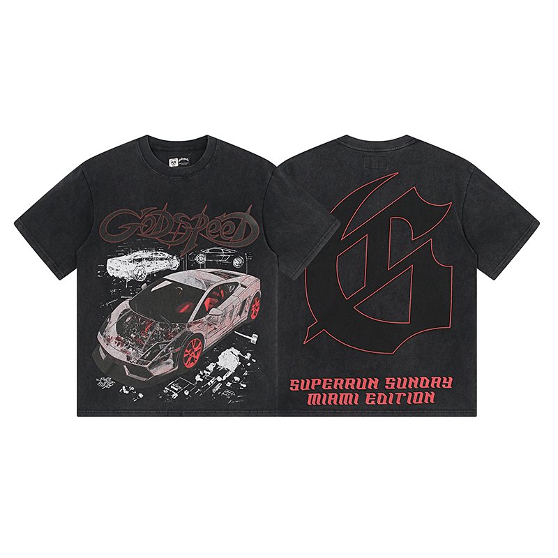 Godspeed Superun Sunday Miami Race Car Graphic T-Shirt ¡ª hero