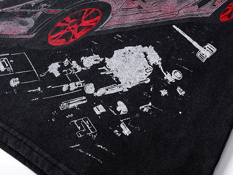 Godspeed Superun Sunday Miami Race Car Graphic T-Shirt ¡ª detail