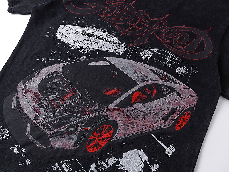 Godspeed Superun Sunday Miami Race Car Graphic T-Shirt ¡ª detail