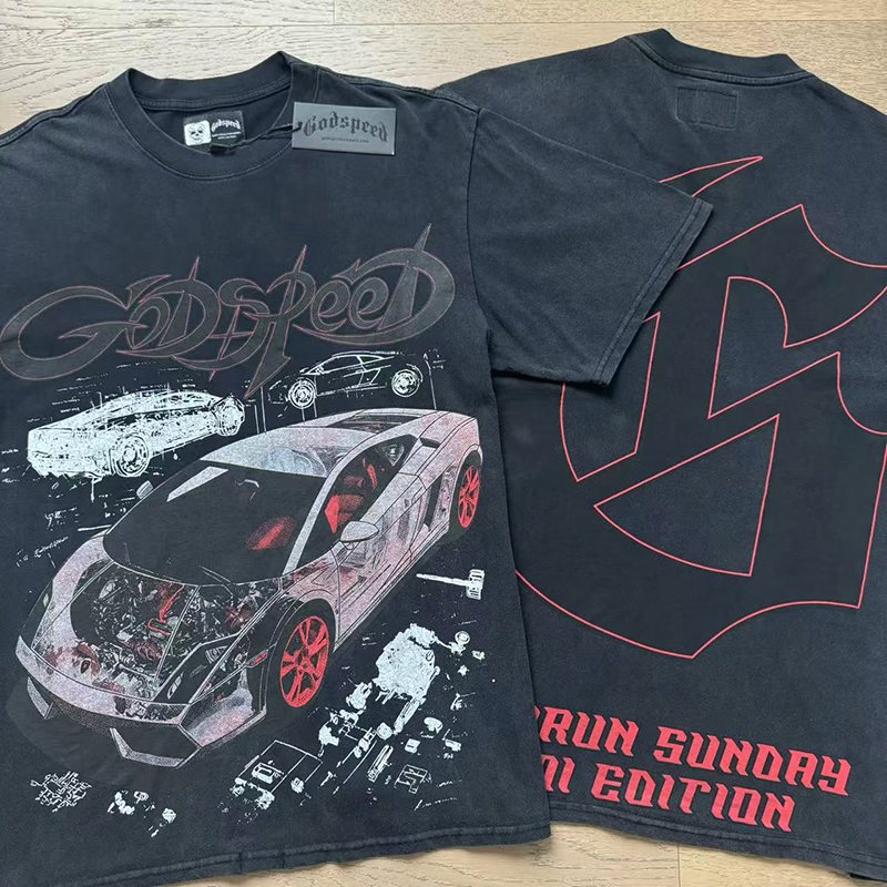 Godspeed Superun Sunday Miami Race Car Graphic T-Shirt ¡ª comparison