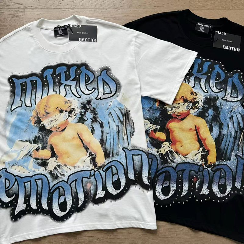MIXED EMOTION Angel Rhinestone-Style Graphic T-Shirt ¡ª context