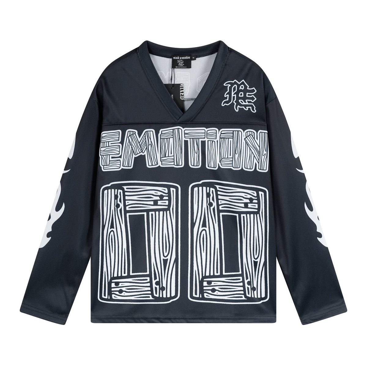 MIXED EMOTION V-Neck Jersey-Style Long-Sleeve T-Shirt ¡ª hero