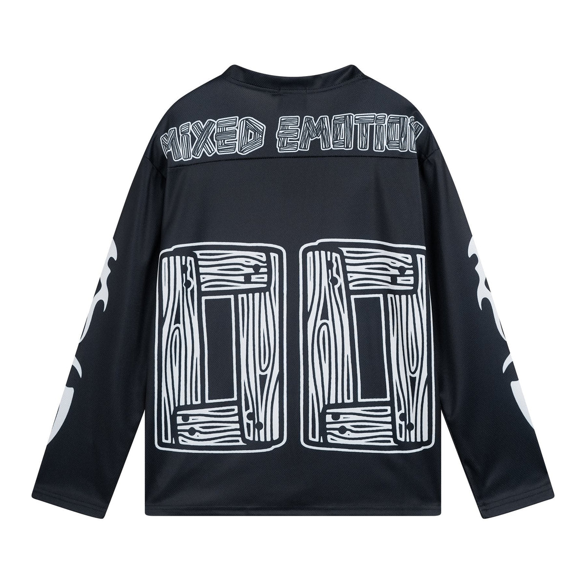 MIXED EMOTION V-Neck Jersey-Style Long-Sleeve T-Shirt ¡ª back