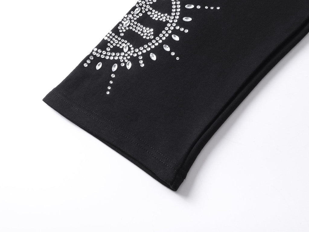 MIXED EMOTION Rhinestone Circle Graphic Sweatpants ¡ª detail