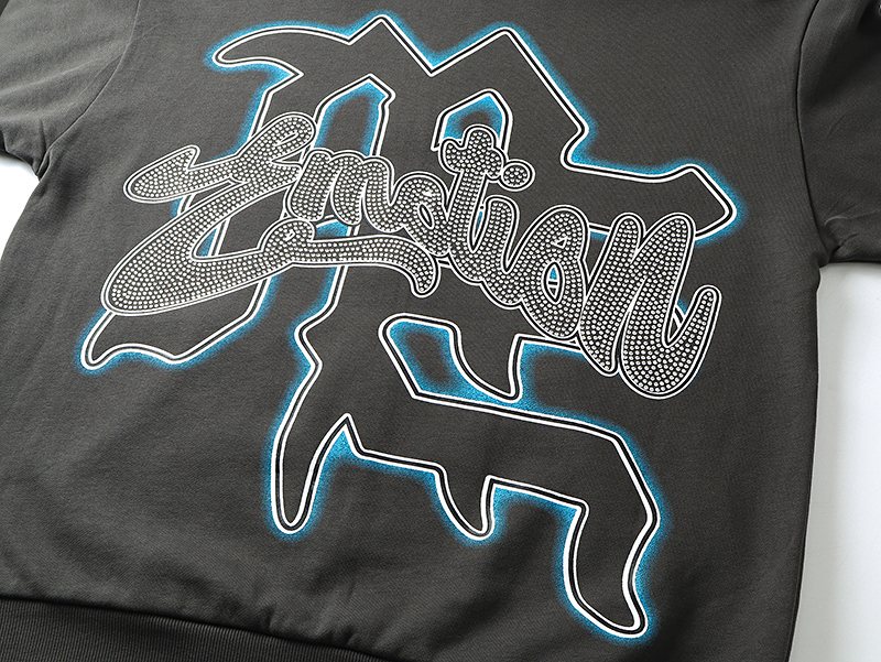 MIXED EMOTION Diamond Graphic Zip-Up Hoodie ¡ª detail