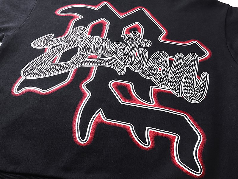 Mixed Emotion Black Zip-Up Graphic Hoodie ¡ª detail