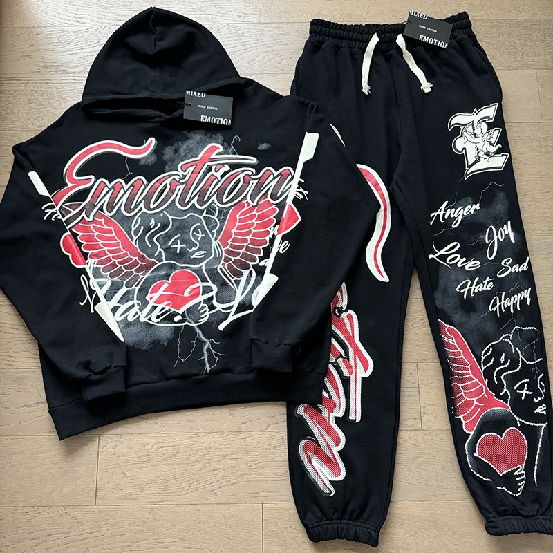 MIXED EMOTION Graffiti Graphic Hoodie & Jogger Matching Set ¡ª hero