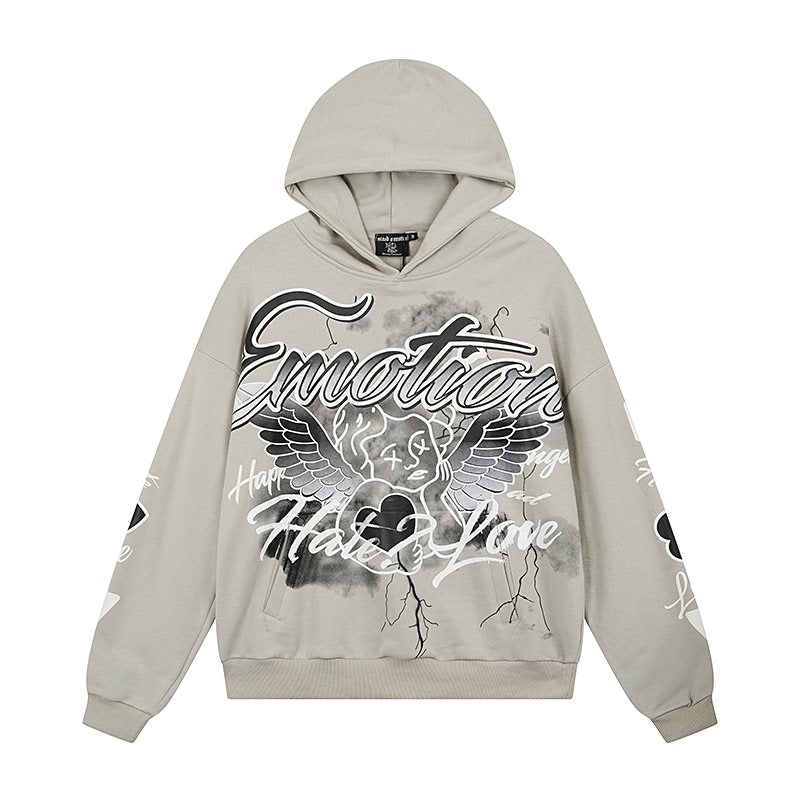 MIXED EMOTION Street Graffiti Graphic Hoodie ¡ª front
