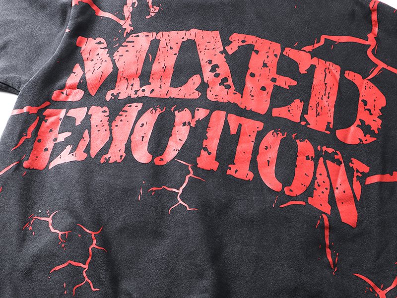 MIXED EMOTION Red Graphic Zip Hoodie ¡ª detail