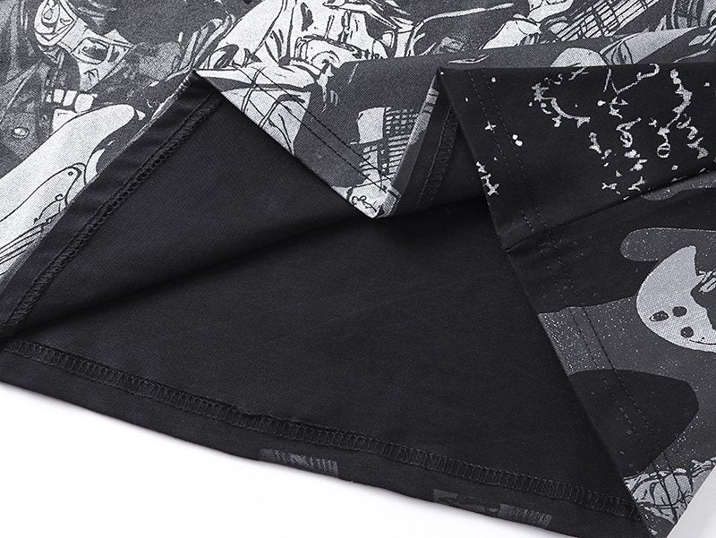 MIXED EMOTION Black All-Over Graphic Long-Sleeve T-Shirt ¡ª detail
