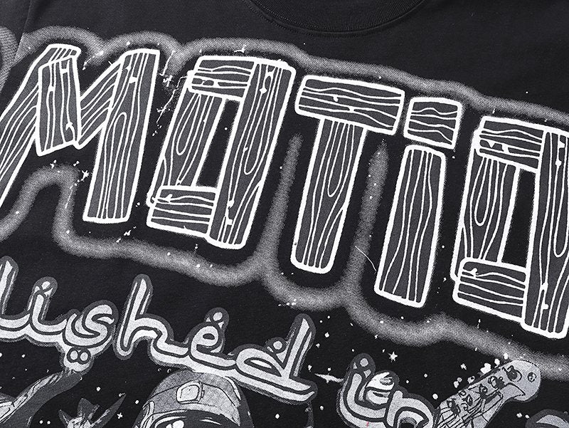 MIXED EMOTION Black All-Over Graphic Long-Sleeve T-Shirt ¡ª detail