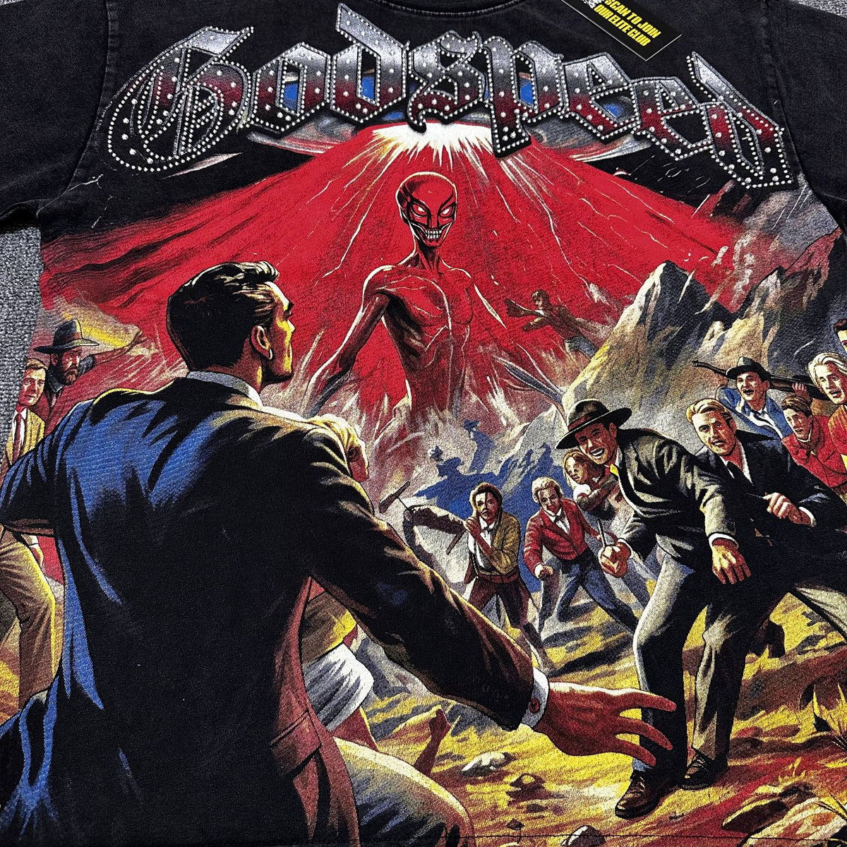Godspeed Alien Graphic Washed Black T-Shirt ¡ª detail
