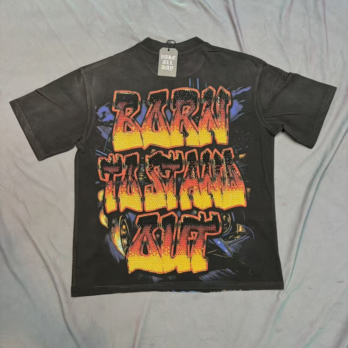 VARE ALL DAY Skeleton Racing Graphic T-Shirt ¡ª hang_tag