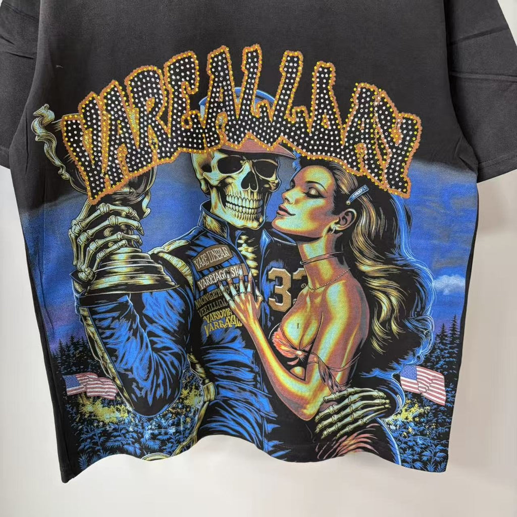VARE ALL DAY Skeleton Racing Graphic T-Shirt ¡ª detail