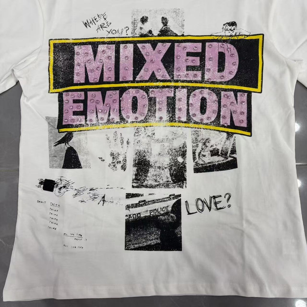 Mixed Emotion Short-Sleeve T-Shirt - White ¡ª detail