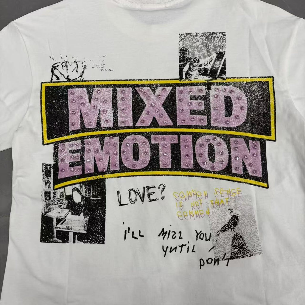 Mixed Emotion Short-Sleeve T-Shirt - White ¡ª detail
