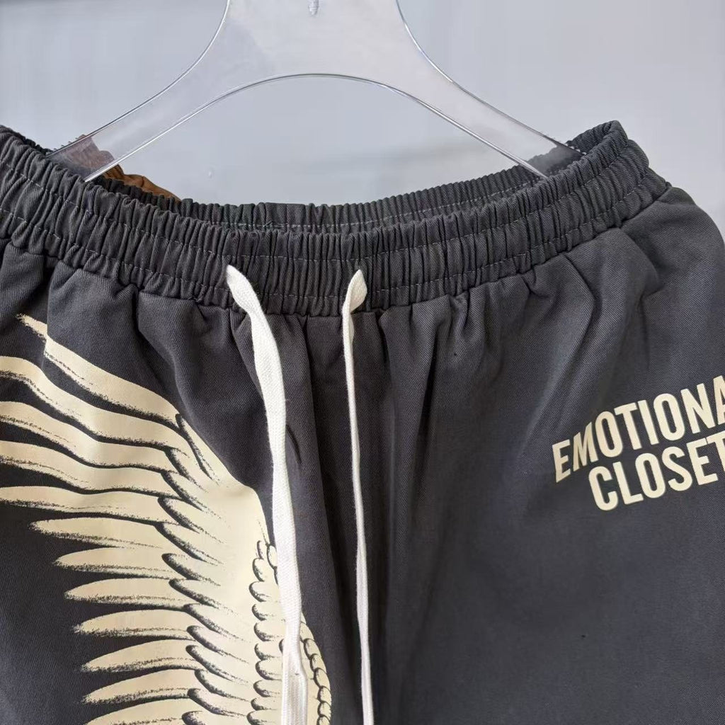 Emotional Closet Wing Graphic Drawstring Shorts ¡ª detail