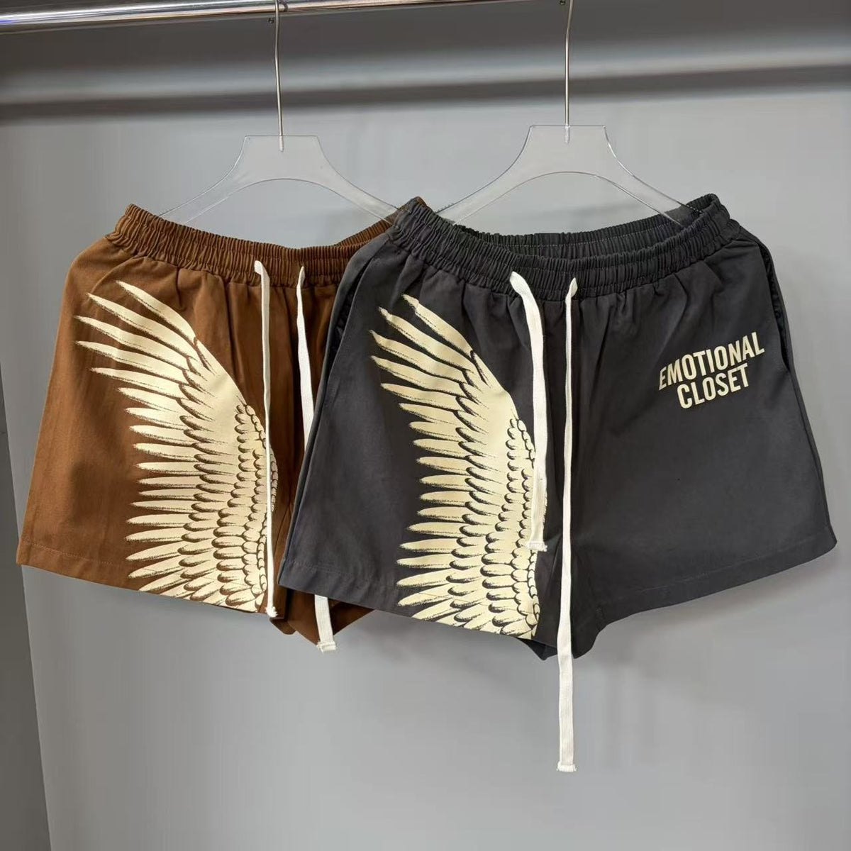 Emotional Closet Wing Graphic Drawstring Shorts ¡ª comparison