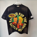Rough Play Battle Wounds Graphic T-Shirt - Black ¡ª hero