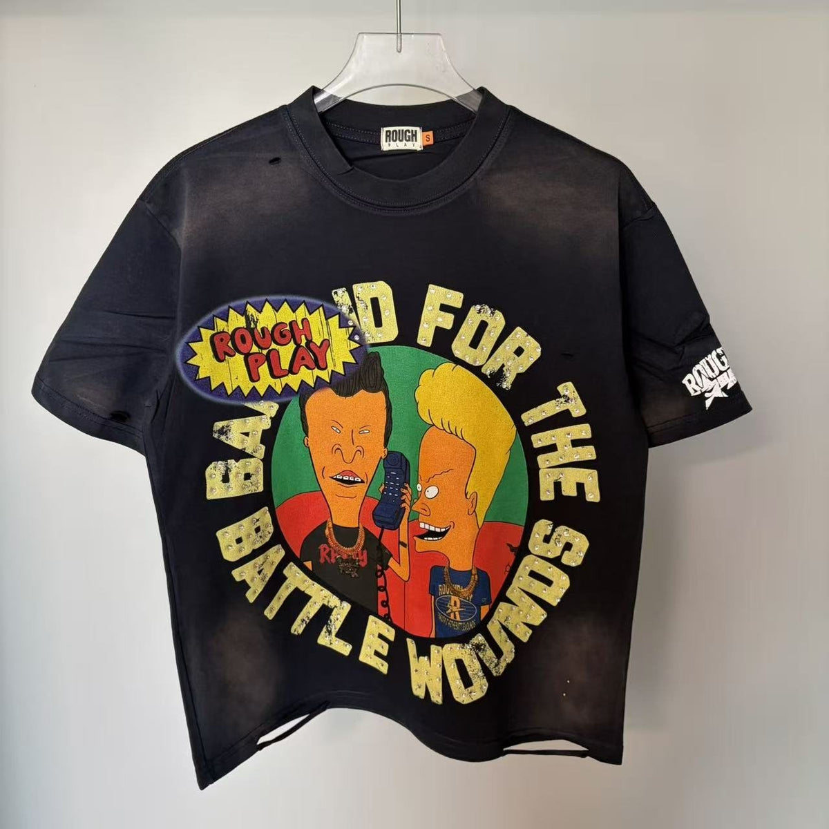 Rough Play Battle Wounds Graphic T-Shirt - Black ¡ª hero