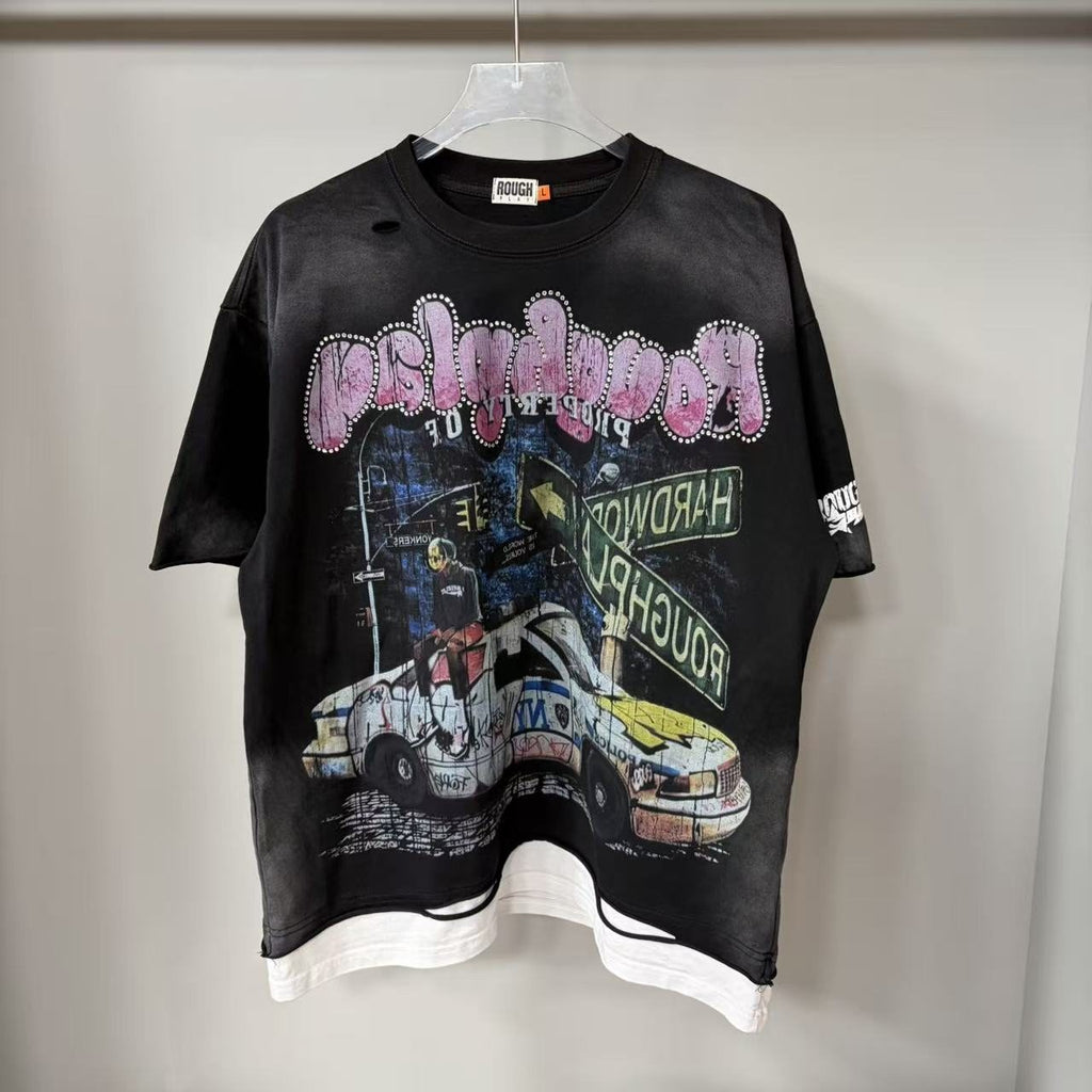 Rough Play Car & Road Sign Graphic T-Shirt ¡ª hero
