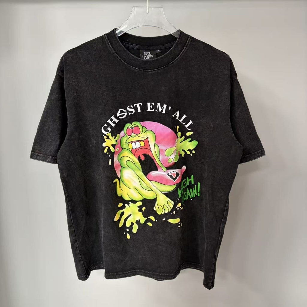 TRIPLE SEVENS Charcoal Ghost Graphic T-Shirt ¡ª front