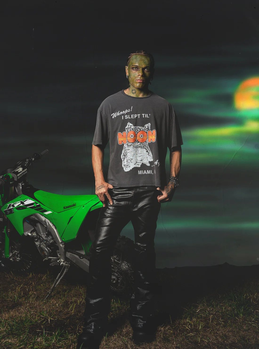 TRIPLE SEVENS Washed Black Front & Back Graphic T-Shirt ¡ª context