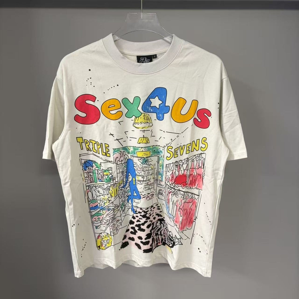 TRIPLE SEVENS Front & Back Graphic T-Shirt ¡ª front