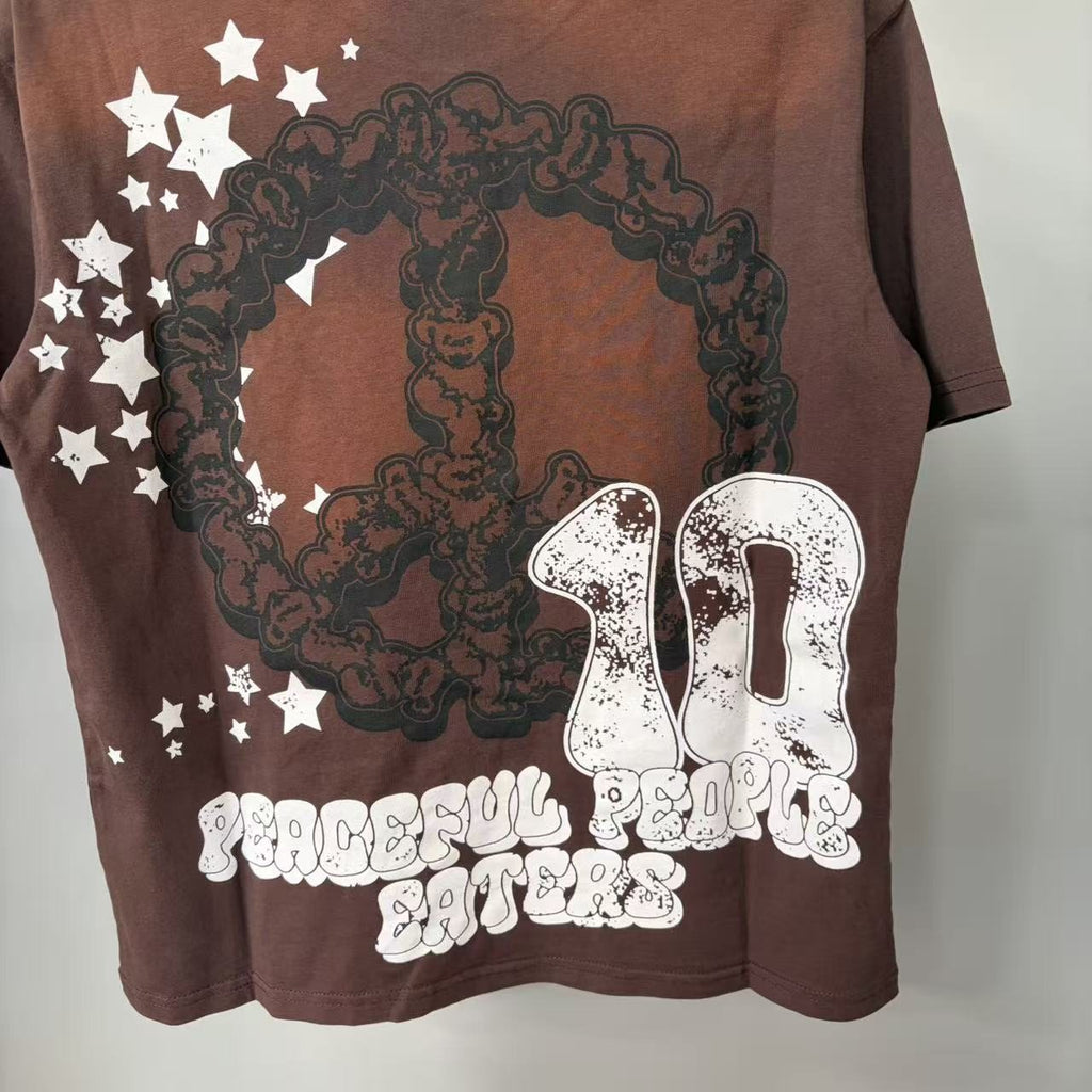 Triple Sevens Brown Front & Back Graphic T-Shirt ¡ª detail