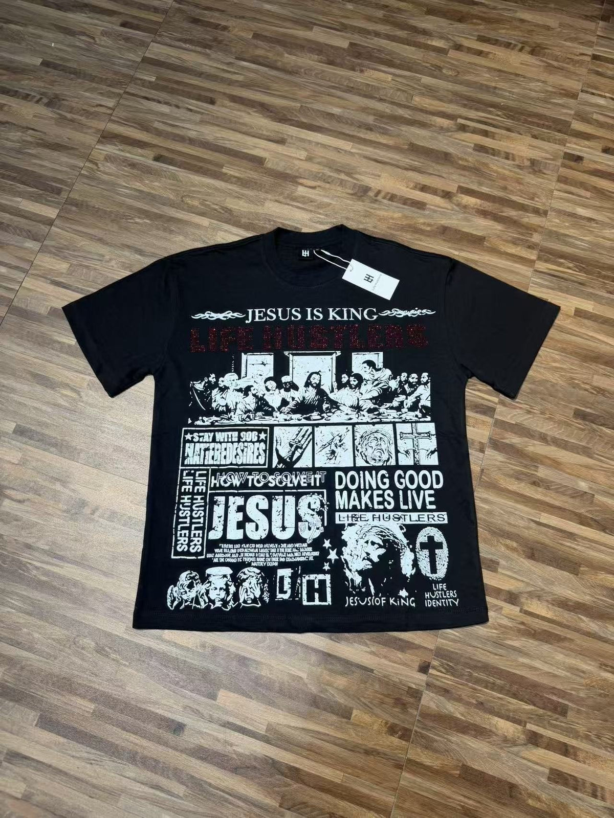 Life Hustlere Jesus Is King Graphic Short-Sleeve T-Shirt ¡ª front