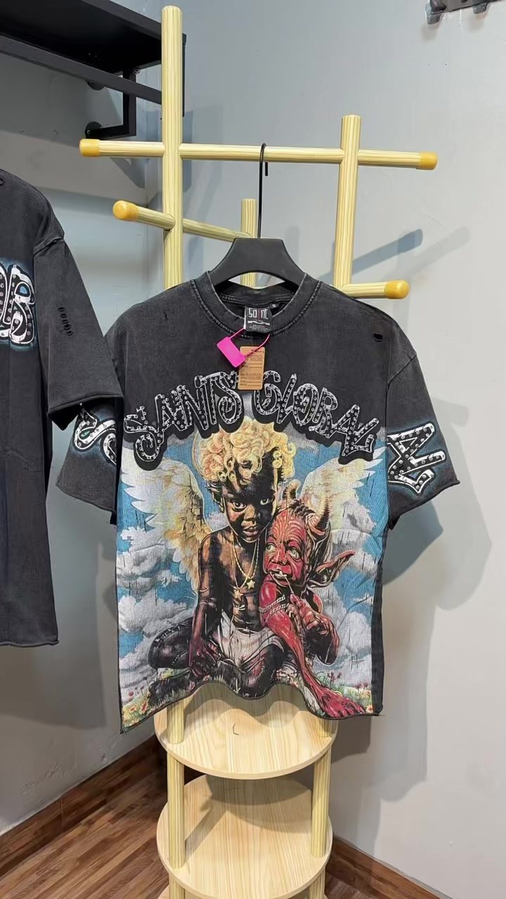SAINT Washed Black Global Graphic T-Shirt ¡ª context