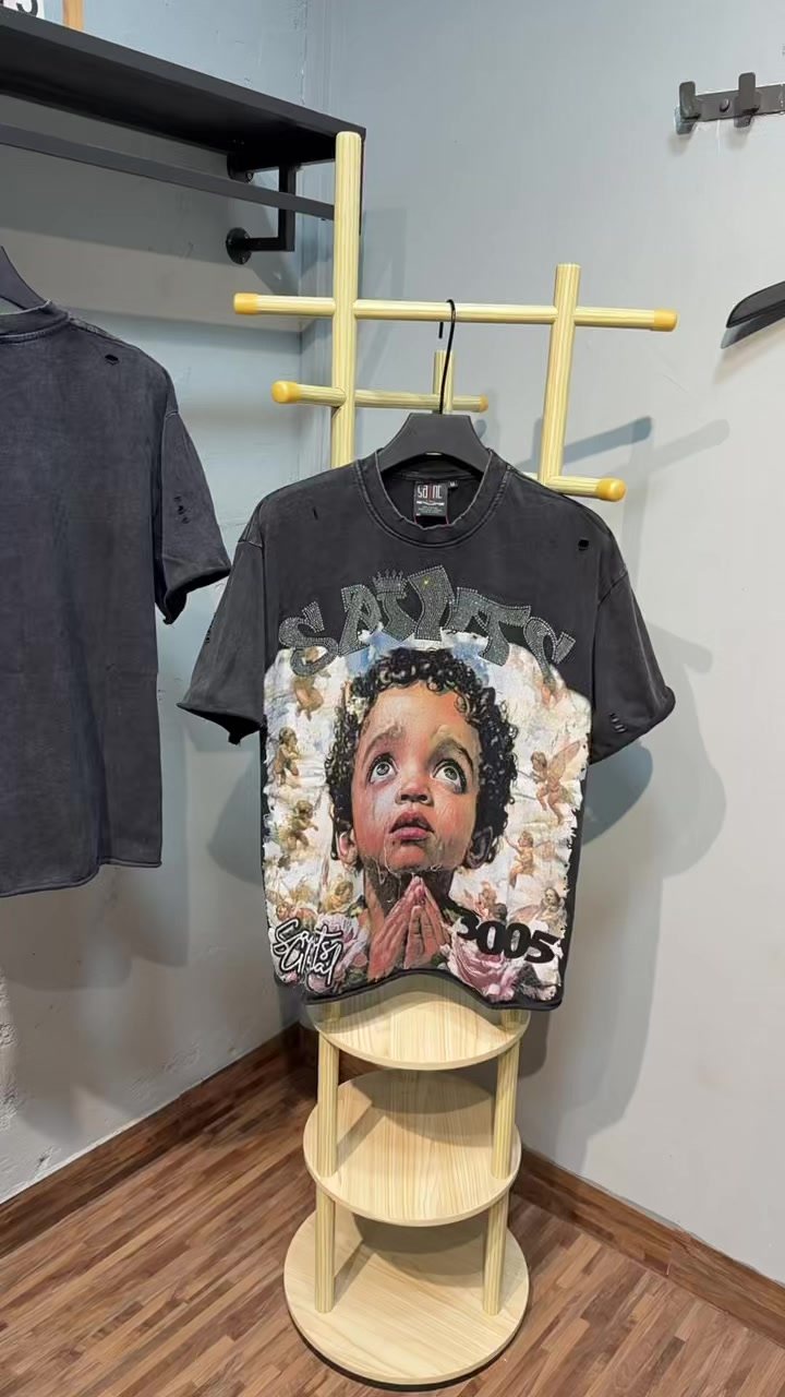 SAINT Washed Black Graphic T-Shirt ¡ª context