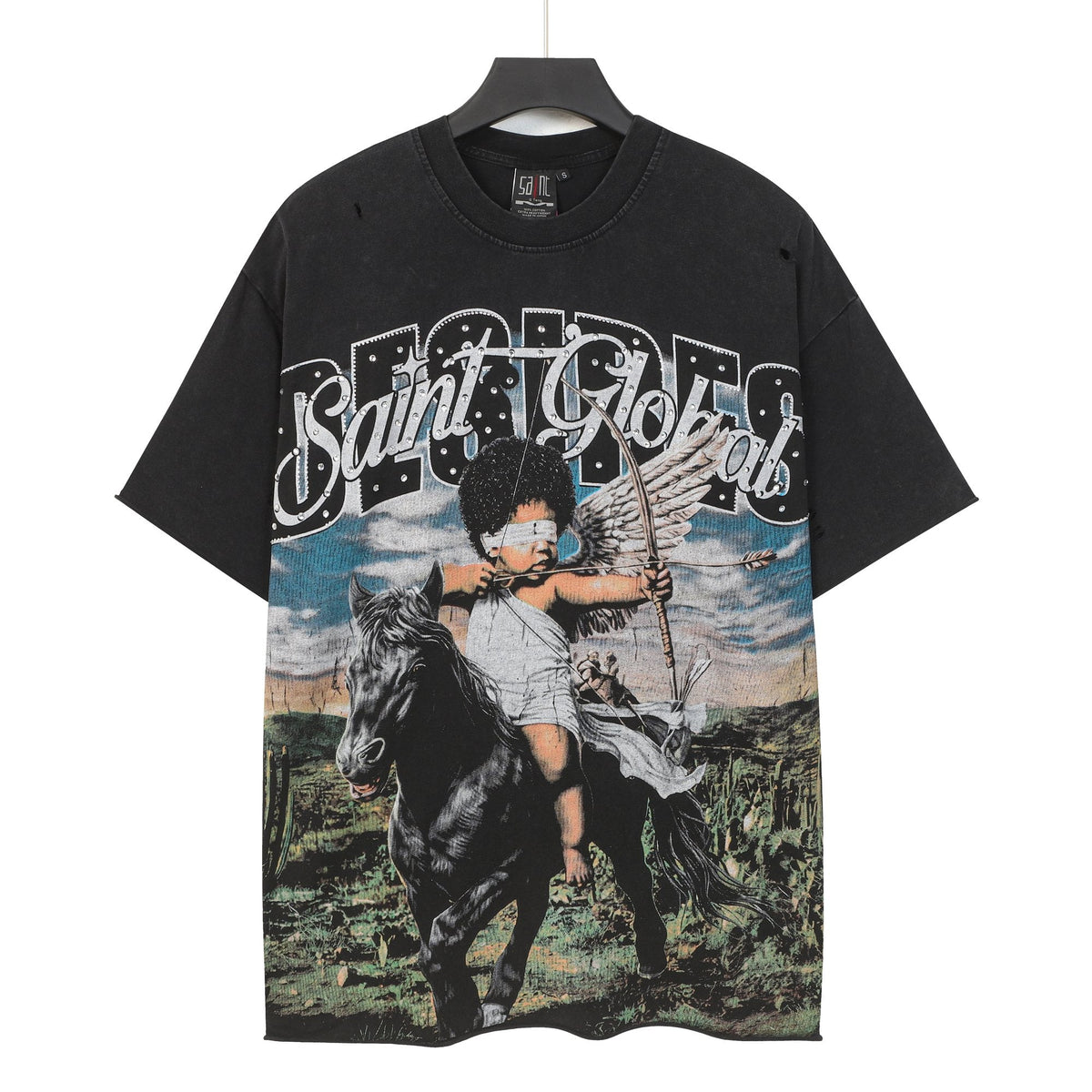 SAINT Rider & De Ores Graphic Washed Black T-Shirt ¡ª hero