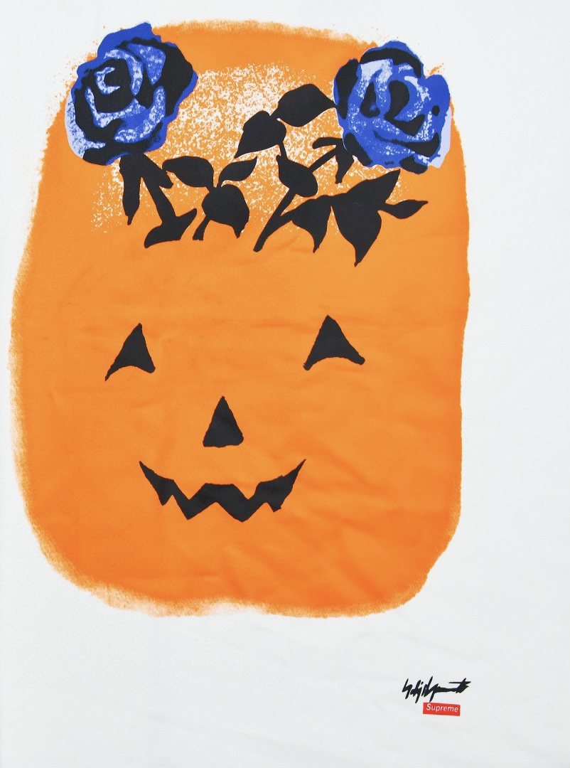 Supreme Pumpkin Face & Blue Rose Graphic T-Shirt ¡ª detail