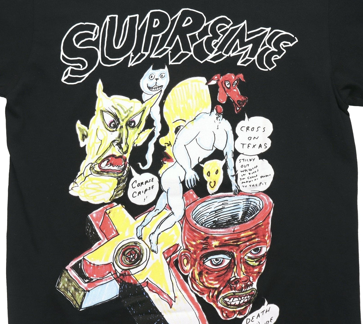 Supreme Daniel Johnston Cartoon Collage Graphic T-Shirt ¡ª detail